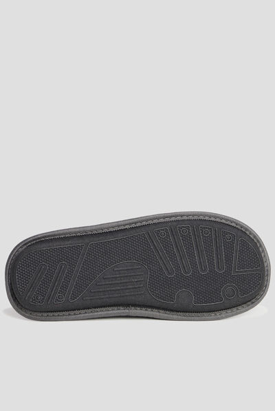 Chaussons mules gris homme