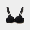 Soutien-gorge embo&icirc;tant padd&eacute; dentelle noir femme