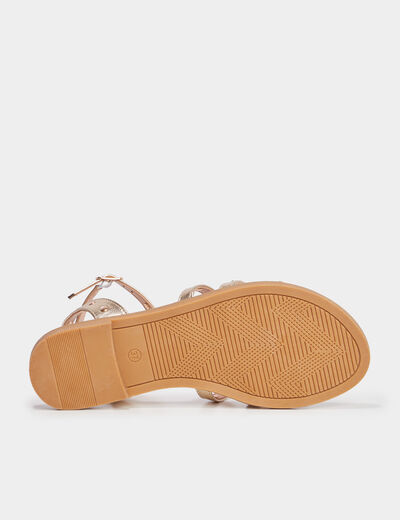 Sandales métallisées avec clous Liberto jaune or fille