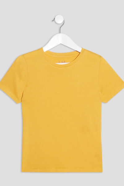 T-shirt manches courtes jaune moutarde garçon