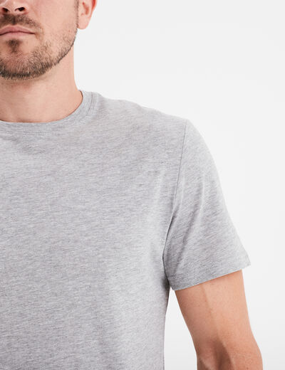 T-shirt en coton manches courtes gris homme