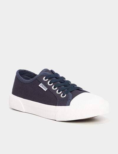 Tennis basses en toile bleu marine gar&ccedil;on