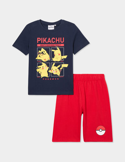 Ensemble pyjama short Pokémon Pikachu bleu garçon