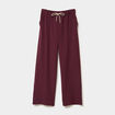 Pantalon fluide élastiqué bandes côtés violet foncé femme