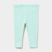 Legging uni en coton bleu turquoise b&eacute;b&eacute; fille