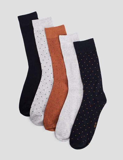 Lot 5 paires chaussettes multicolore homme