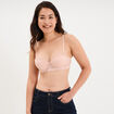 Soutien-gorge balconnet micro dentelle rose clair femme
