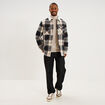 Surchemise carreaux doubl&eacute;e effet sherpa ecru homme