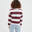 T-shirt col en V manches longues Creeks bordeaux femme