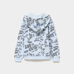 Sweat zipp&eacute; &agrave; capuche bleu ciel fille