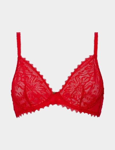 Soutien-gorge corbeille dentelle rouge femme