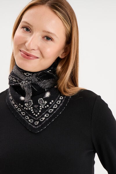 &Eacute;charpe carr&eacute;e noir femme