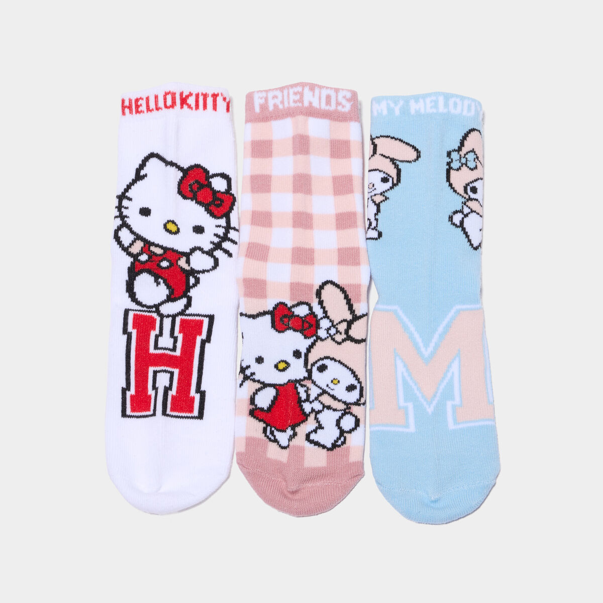 Lot 3 paires chaussettes Hello Kitty rose fille