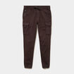 Pantalon cargo slim stretch marron fonc&eacute; homme