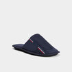 Chaussons mules effet velours bleu marine homme
