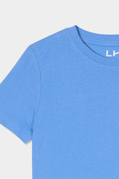T-shirt en coton manches courtes bleu lavande gar&ccedil;on