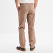 Pantalon chino droit stretch retroussé taupe homme