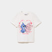 T-shirt manches courtes coton Stitch blanc fille