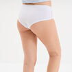 Shorty en coton avec dentelle blanc femme