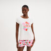 Ensemble pyjama short et t-shirt coton blanc femme