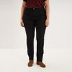Pantalon droit taille haute extensible noir femme grande taille