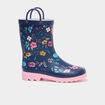 Bottes de pluie caoutchouc &agrave; enfiler bleu fille
