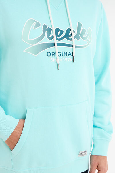 Sweat hoodie en molleton bleu turquoise homme