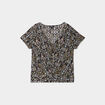 T-shirt taille nouée col en V Liberto noir femme