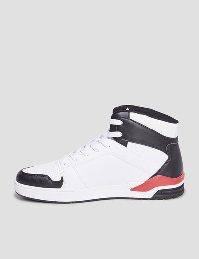 Baskets montantes à lacets blanc homme