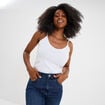 Débardeur coton bretelles réglables blanc femme