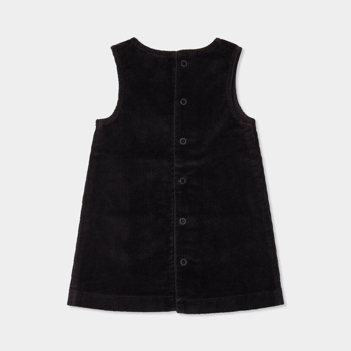 Robe chasuble effet velours côtelé coton gris foncé bébé fille