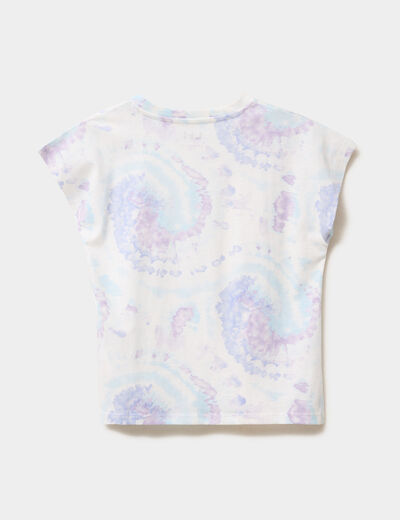 T-shirt manches courtes coton bleu pastel fille