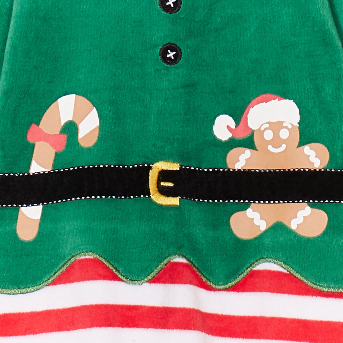Ensemble No&euml;l dors-bien boutonn&eacute; bonnet vert b&eacute;b&eacute;