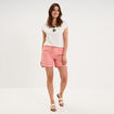 T-shirt col rond manches courtes blanc femme