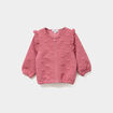 Gilet zipp&eacute; matelass&eacute; coeur &agrave; volants vieux rose b&eacute;b&eacute; fille