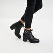Boots &agrave; lacets et talons 5 cm noir femme