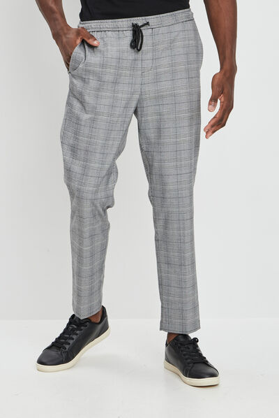 Pantalon droit à coulisse gris clair homme