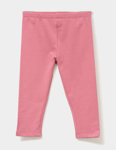 Legging doublé coton vieux rose bébé fille