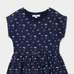 Robe courte droite sans manches cintr&eacute;e bleu marine fille