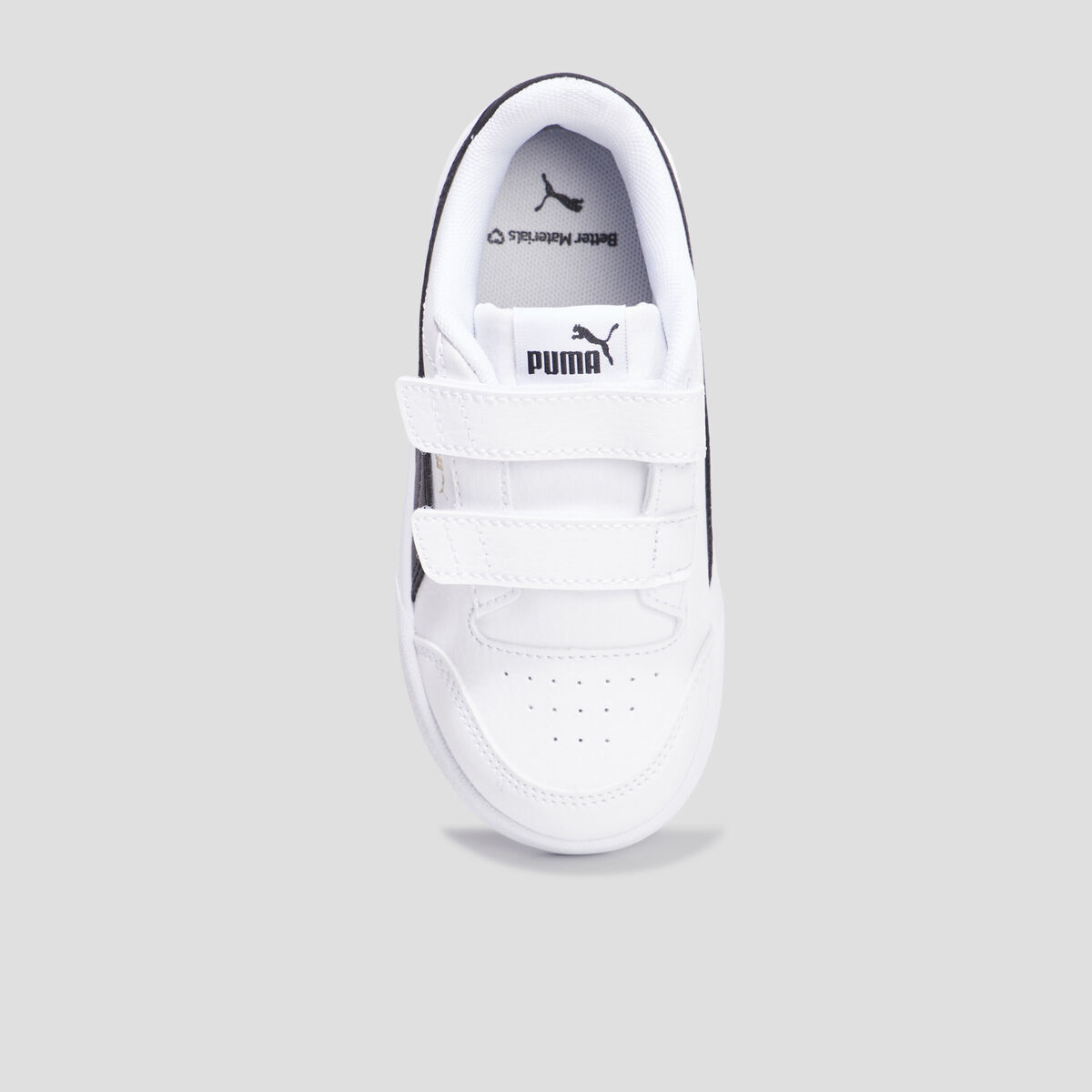 Tennis basses à scratchs Puma Shuffle blanc garçon