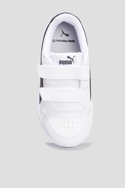 Tennis basses à scratchs Puma Shuffle blanc garçon
