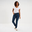 Jeans slim taille haute denim brut femme