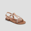 Sandales plates jaune or fille