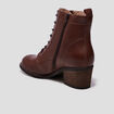 Bottines en cuir &agrave; talons carr&eacute;s marron femme