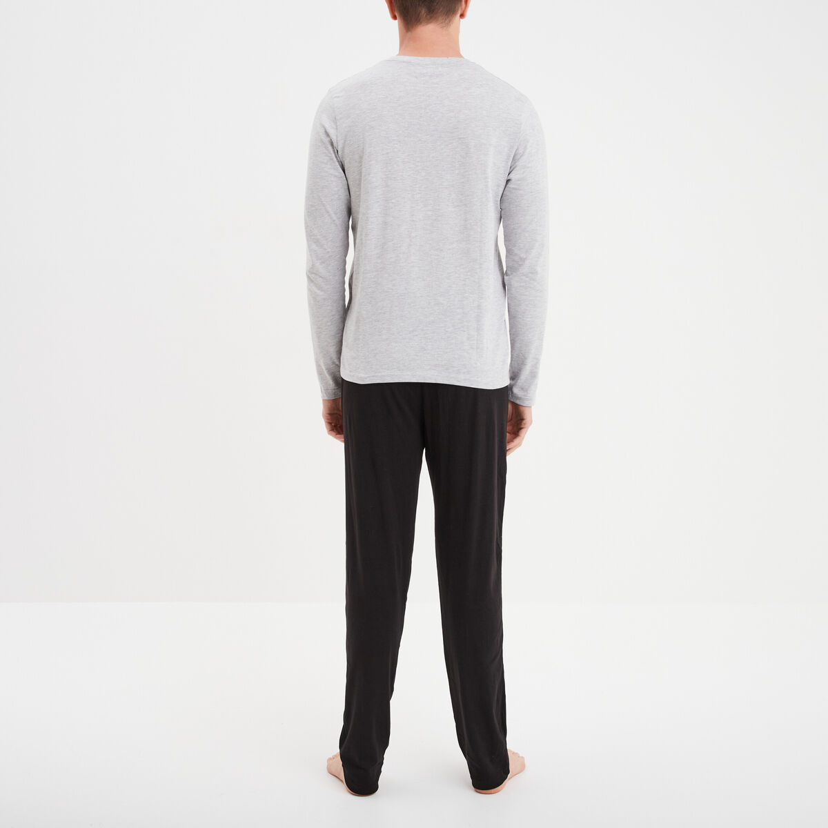 Ensemble pyjama 2 pi&egrave;ces gris clair homme