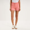 Short en jean slim coton stretch rose vif femme