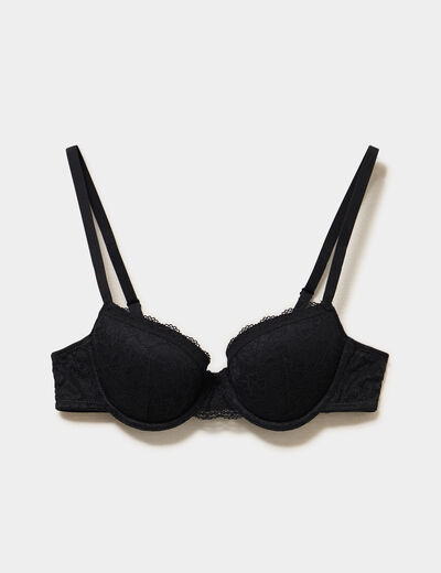 Soutien-gorge corbeille coques dentelle noir femme