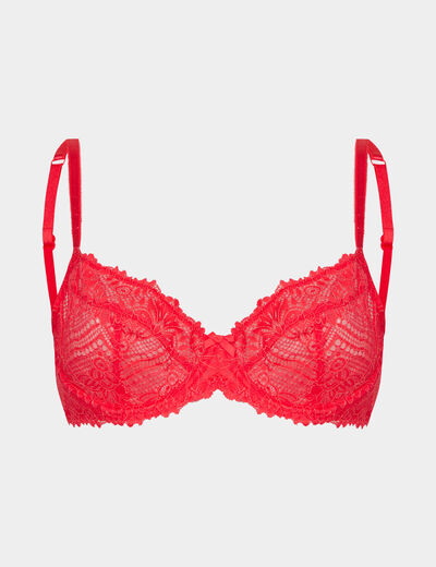 Soutien-gorge emboîtant dentelle rouge femme