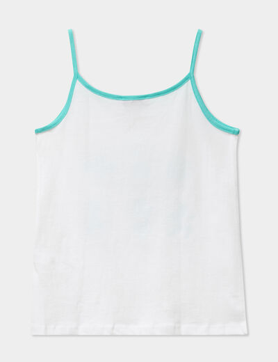 Ensemble pyjama short débardeur bleu turquoise fille
