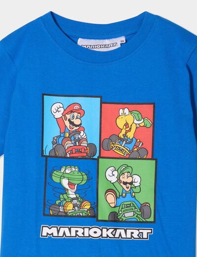 T-shirt manches courtes Mario Kart bleu garçon